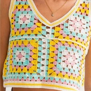 Colorful Crochet Women's Top